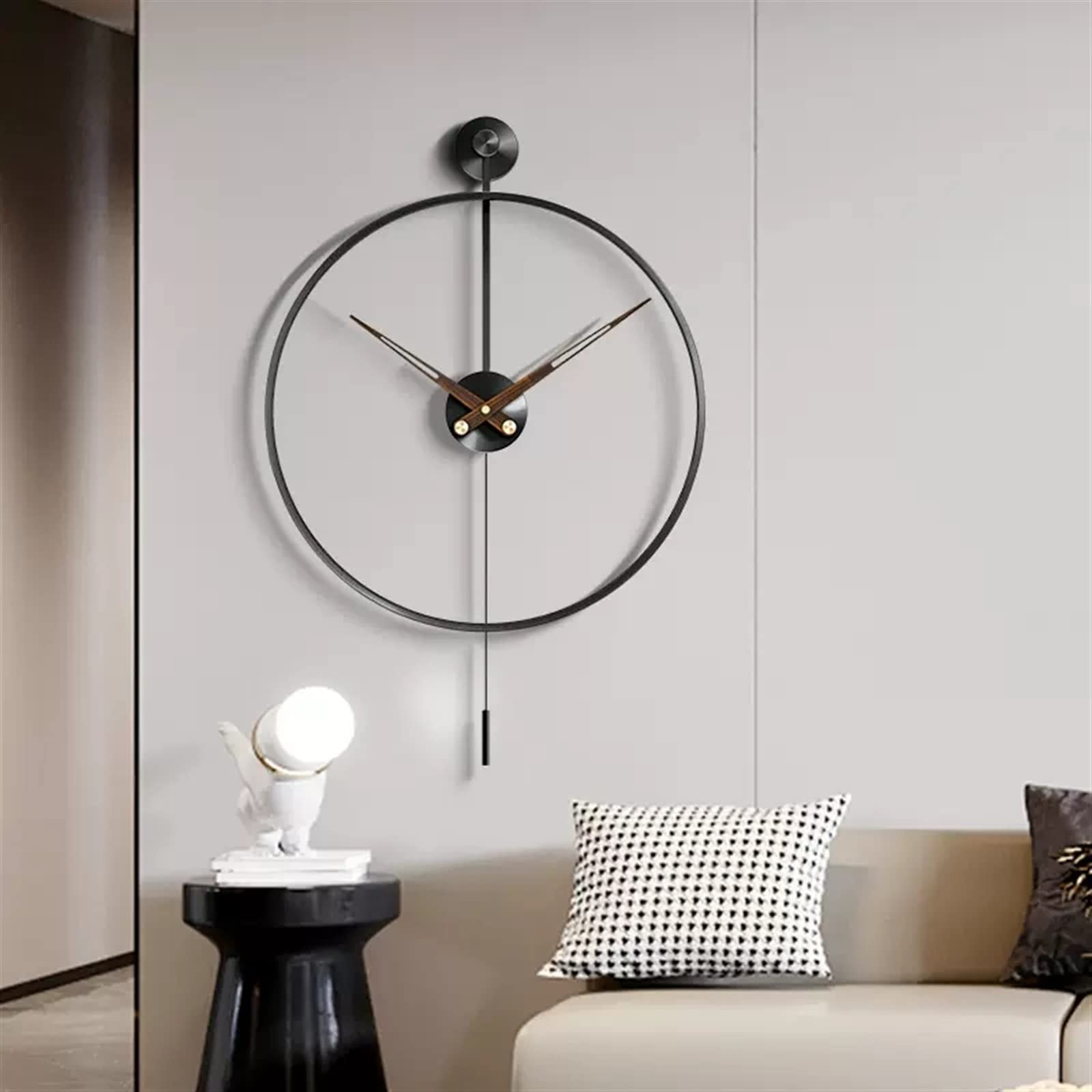 Modern Wandklok met slinger, Groot Europese stijl Klokken Hertenhoofd Eenvoudig decoratief voor de woonkamer Slaapkamer Kantoor (Color : Golden, Grootte : 54x30cm(21x12inch