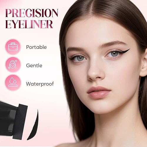 Miniatura 2 de Sello Delineador de Ojos Giratorio Impermeable con Alas, Sello Delineador de Secado Rápido a Prueba de Manchas con Delineador en Gel, Sello de Ala