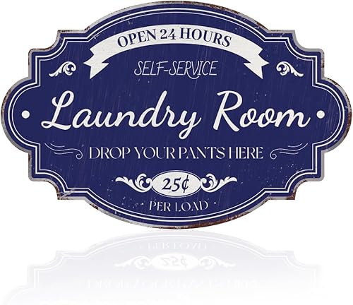 Cartel de metal vintage para decoración de pared de cuarto de lavado, retro, para decoración de pared del hogar, 10.62 x 6.92 pulgadas