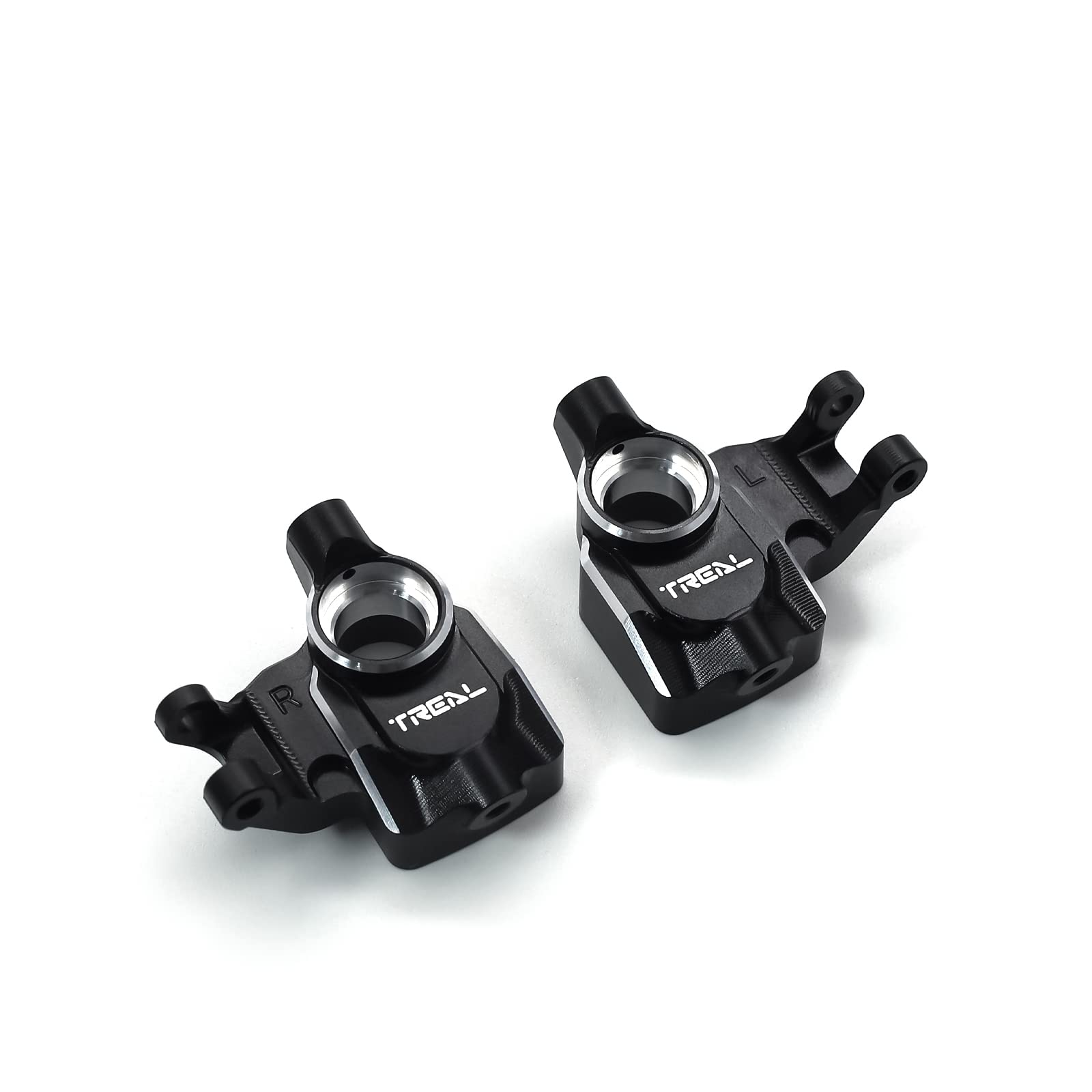 TREAL UTB18 Capra Aluminum 7075 Front Steering Knuckles Inner Portal Covers Set (2P) Upgrades (Black)