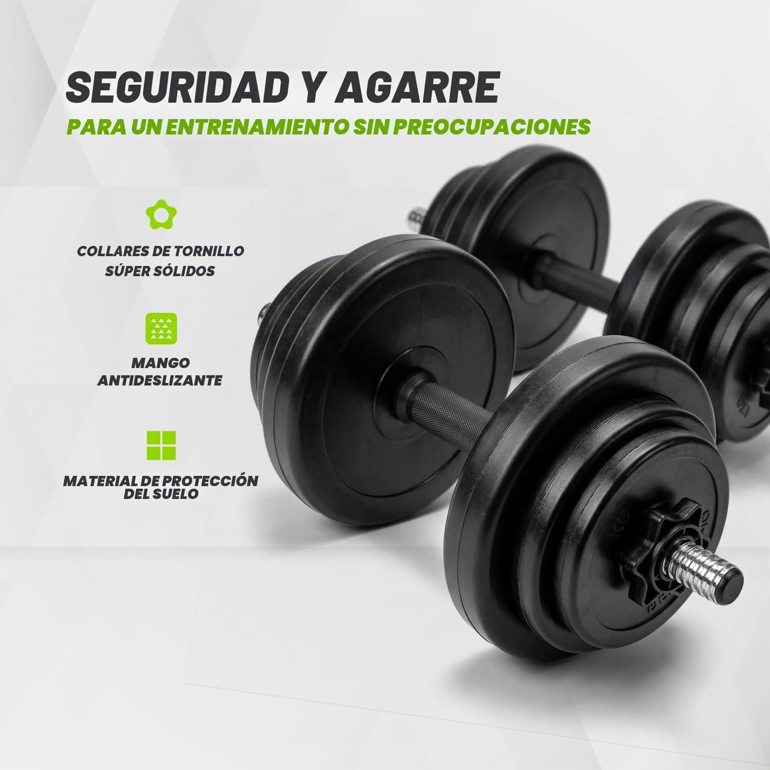 Virtufit Juego de Mancuernas Ajustables - Pesas de Vinilo - 2 x 14 kg (28 kg Total)