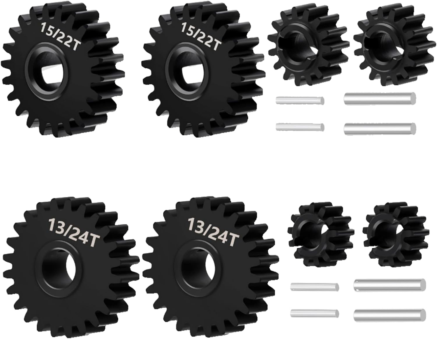 Ascent-18 40CR Steel 15/22T Overdrive and 13/24T Underdrive Portal Gears Set for Redcat Ascent-18 1/18 Scale RC Rock Crawler Upgrades