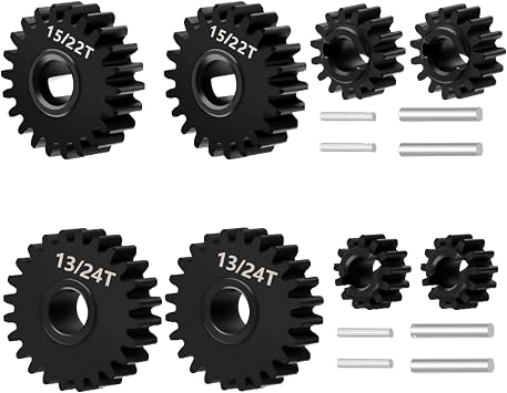 Ascent-18 40CR Steel 15/22T Overdrive and 13/24T Underdrive Portal Gears Set for Redcat Ascent-18 1/18 Scale RC Rock Crawler Upgrades