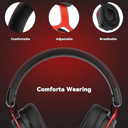 Miniatura 5 de A88 [Upgrade] Gaming Headset with Microphone, Stereo Wired Noise Cancelling Over-Ear Headphones with Mic for Pc, Ps5, Xbox One Series X/s, Ps4