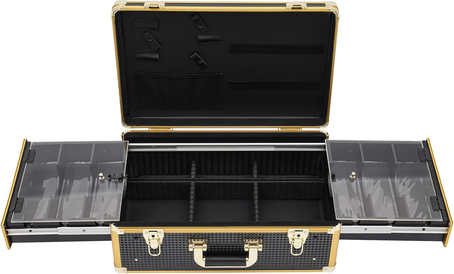 Barber Case Organizer, Rectangular Barber Tool Box Barber Case with Locks & Keys for Clippers and Supplies, 50kg/110.23lbs Load-Bearing Capacity Barber Carrying Case