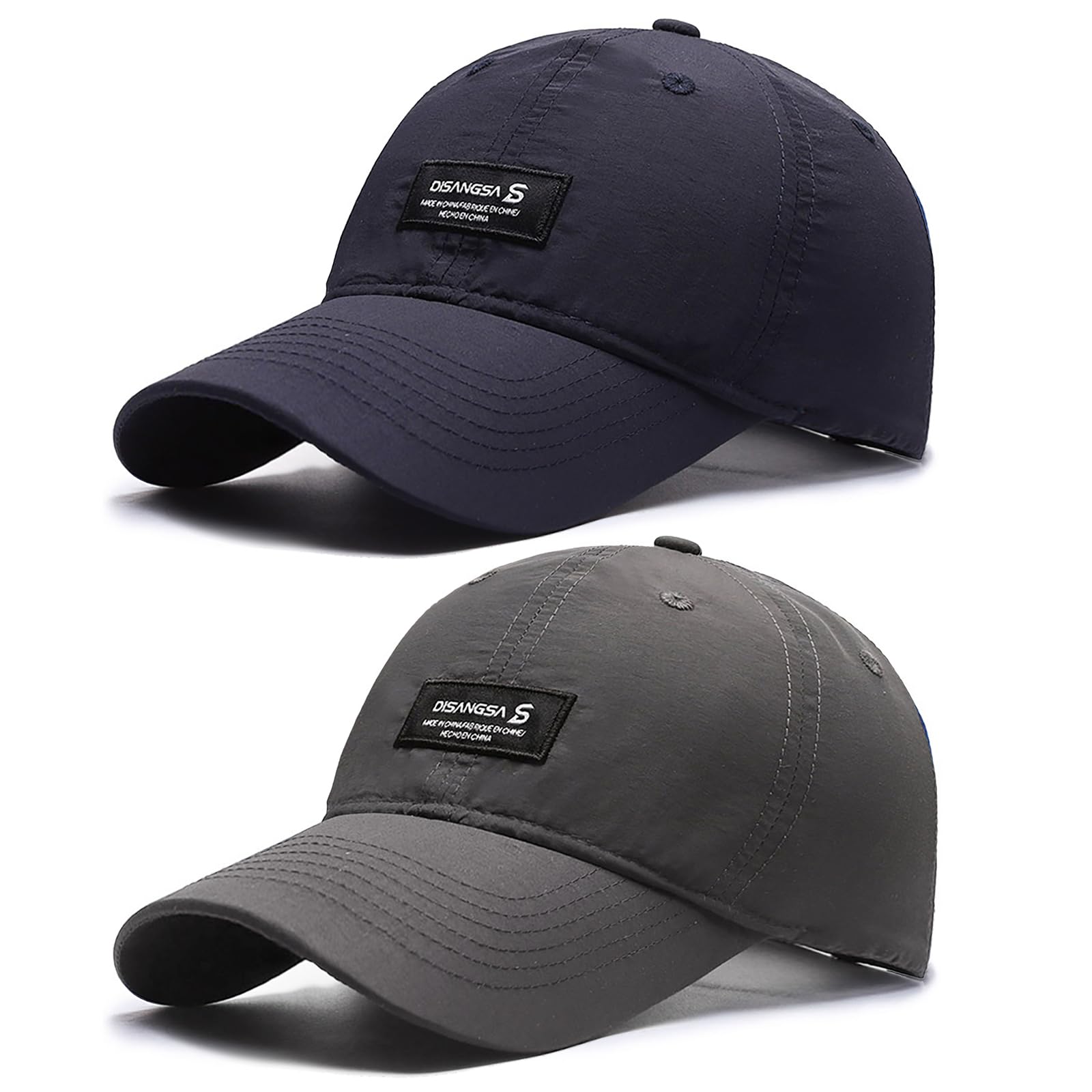 LCKEBT 2 Packs Gorras Verano Running Hombre Impermeable, Gorra de Béisbol Secado Rápido Protección Solar, Sombrero de Sol de Transpirable Ligeras Plegable para Senderismo Pesca Jungla