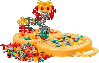 Blocos de construção do conjunto de perfuração | Ferramentas de construção de brinquedos - Brinquedos sensoriais para crianças pequenas, jogos criativos de tabuleiro de construção diy, montagem Hochei