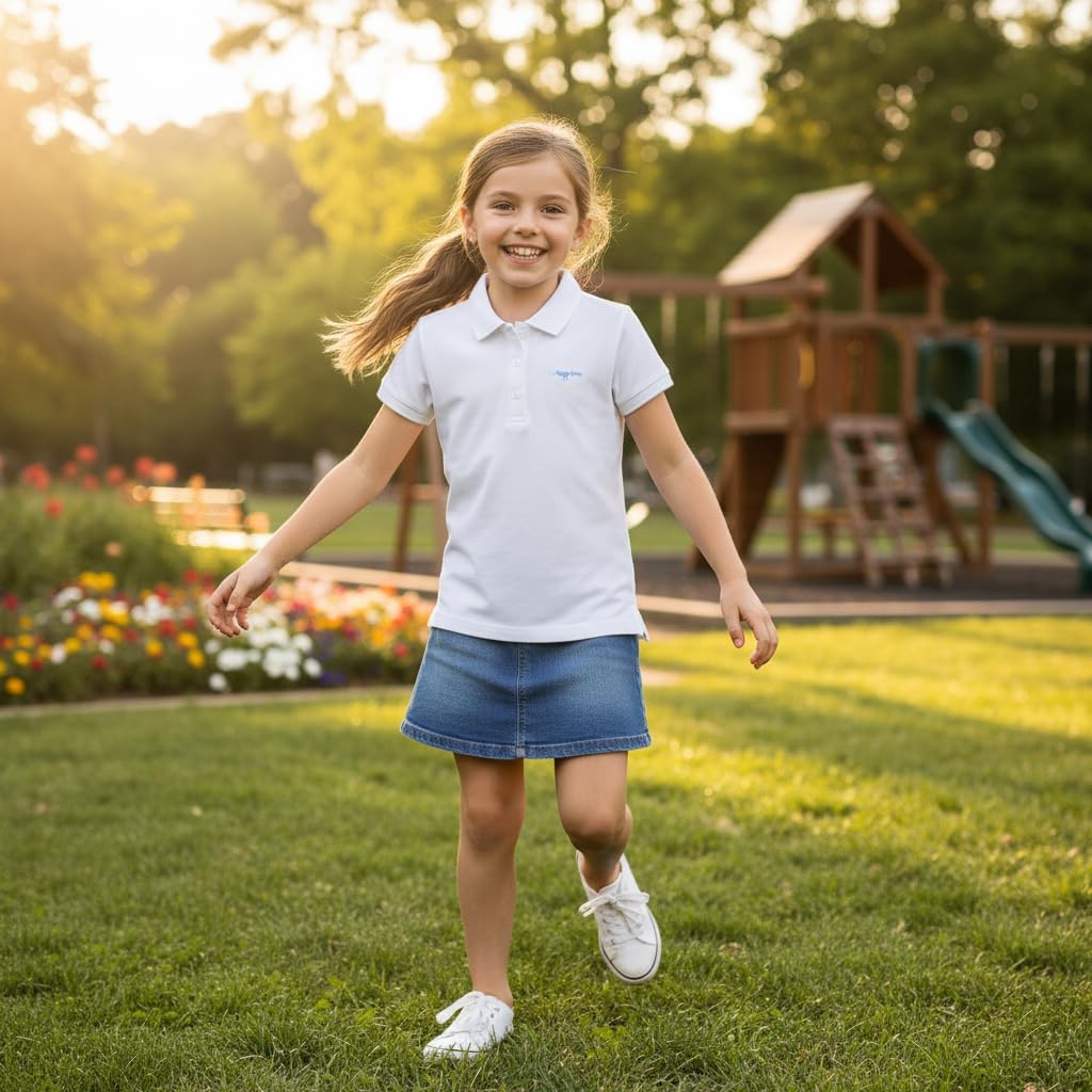 Girls Polo Shirt Short Sleeve Shirt for School Uniform Polo Shirts