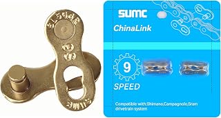 SUMC Bike Chain Missing Link for 9 Speed，Re-usable Quick Link-Gold, Compatible with Shimano/Campagnolo/SRAM Drivetrain System.