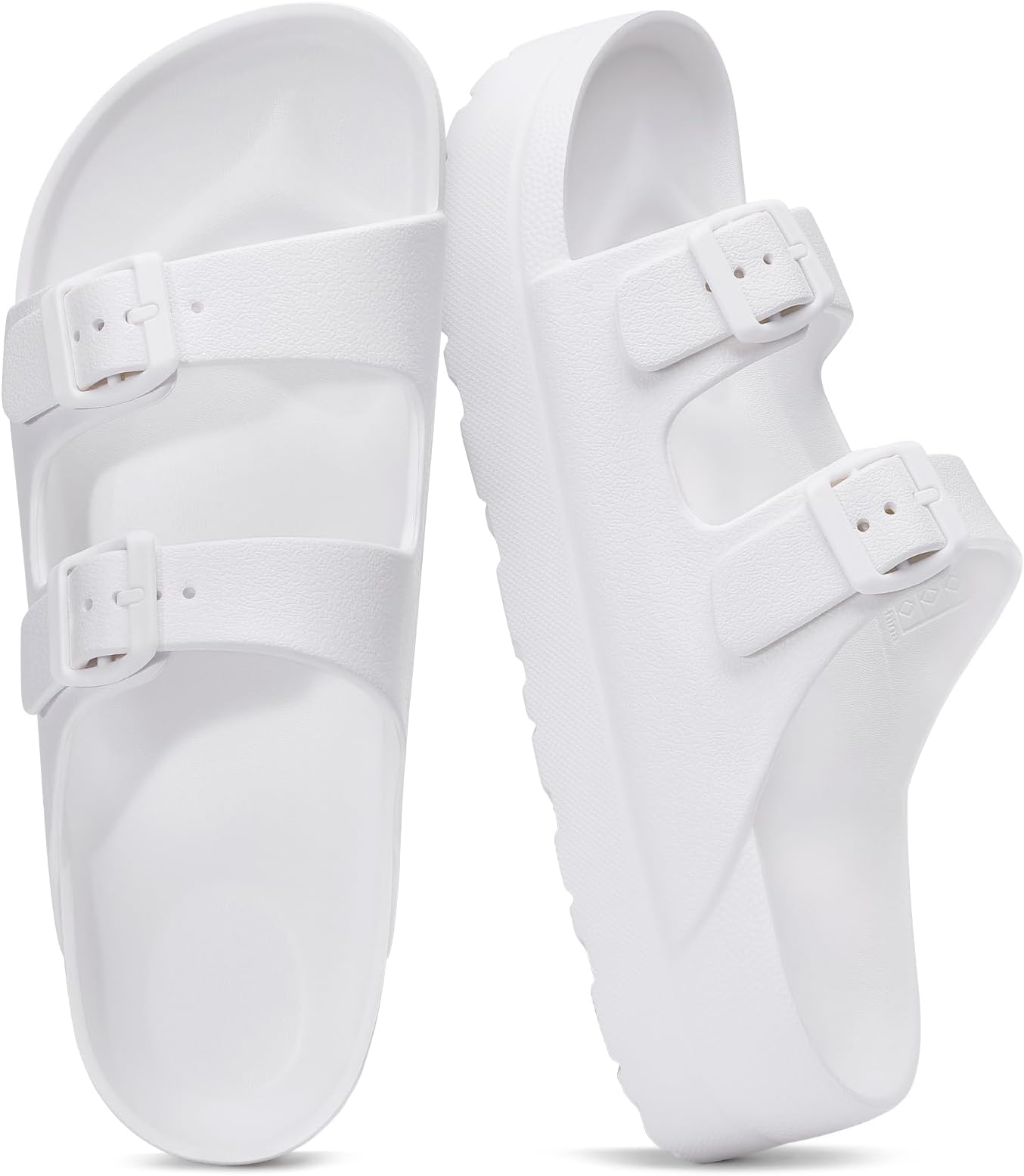 shevalues Women’s Platform Sandals with Arch Support, Lightweight Cloud Slides with Adjustable Double Buckle, Comfortable EVA Recovery Sandals for Summer Beach