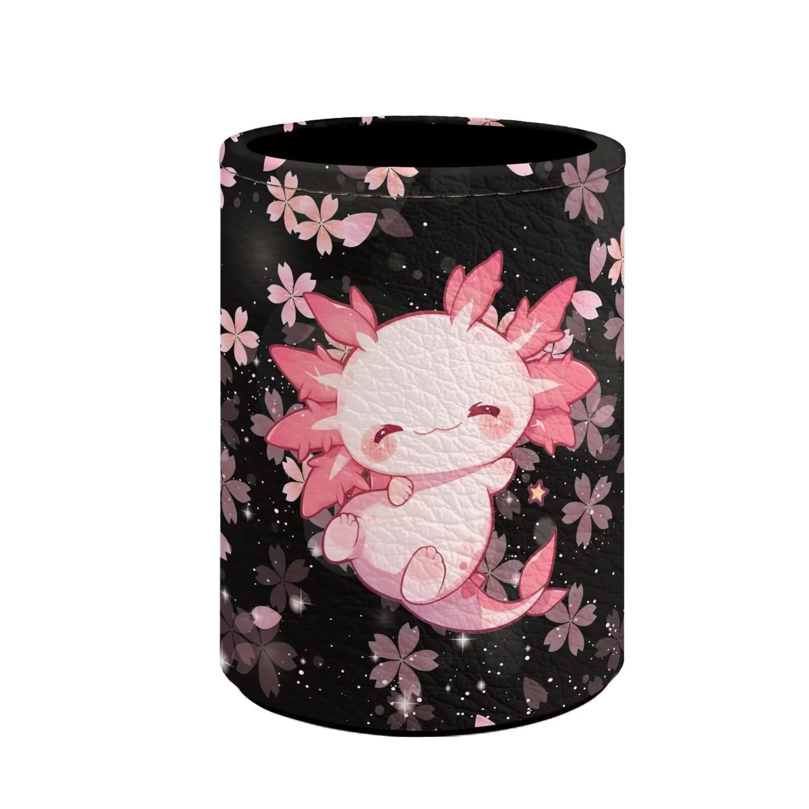 Upetstory Cherry Blossom Pen Holders Cute Axolotl Pen Holder Pencil Pot Cup Storage Pouch Multifunctional Desktop Organizer Stationery Organiser Toiletries Brushes Holders for Home Office School