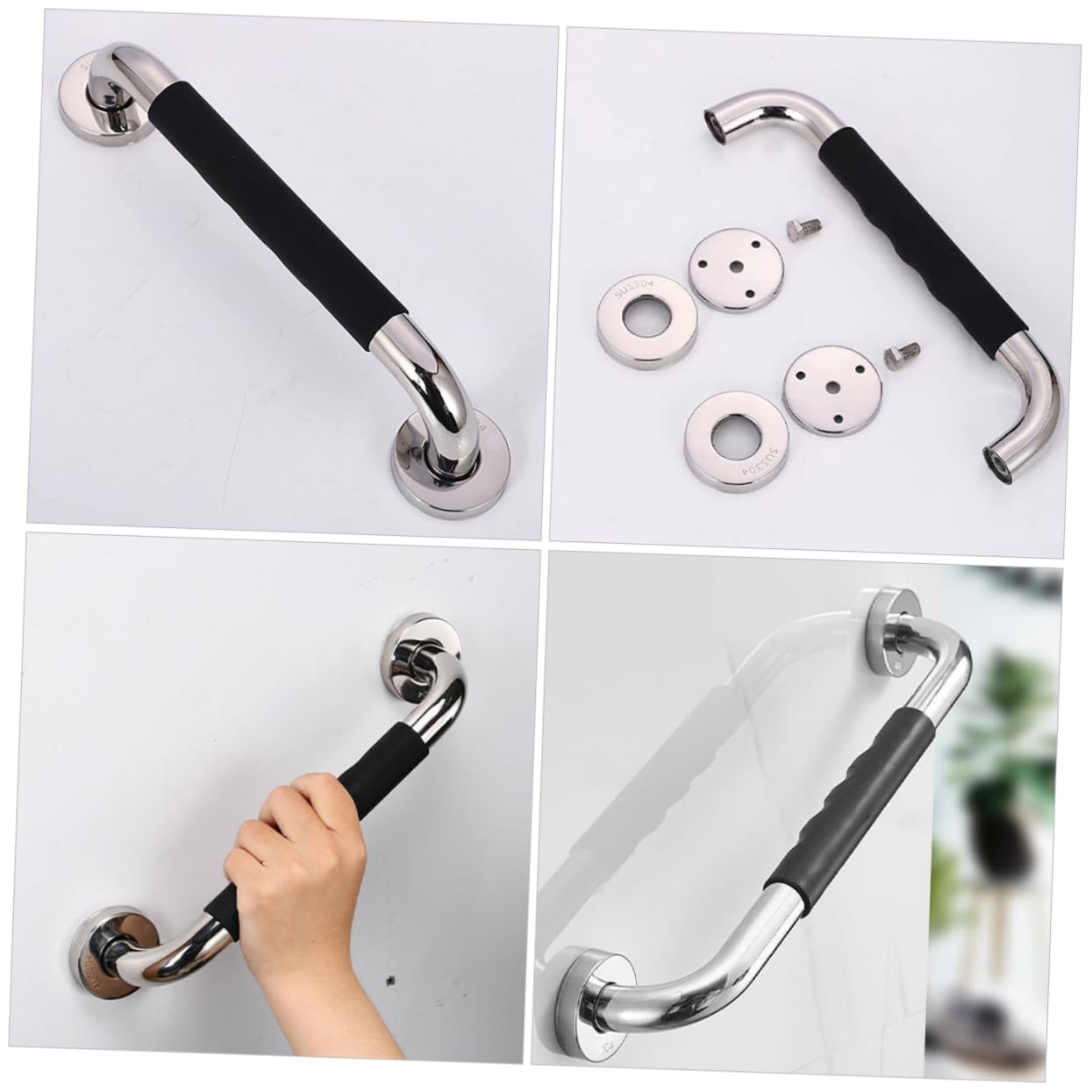 2 Stück Haltegriffe Edelstahl 43,5cm Rutschfest Badewanne Handlauf Wandmontage Für Senioren Kinder Badezimmer Duschgriff Sicherheitsgriff Antirutsch