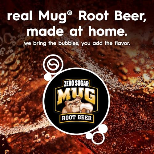 Image of SodaStream MUG Root Beer Zero Sugar Drink Mix, 4 Pack Root Beer Syrup for Sparkling Water Makers, Sugar Free Soda Syrup, Control Your Fizz with Sodastream Flavors, 4 x 14.9 Fl Oz (440ml) Makes about 96 Drinks Per Pack.