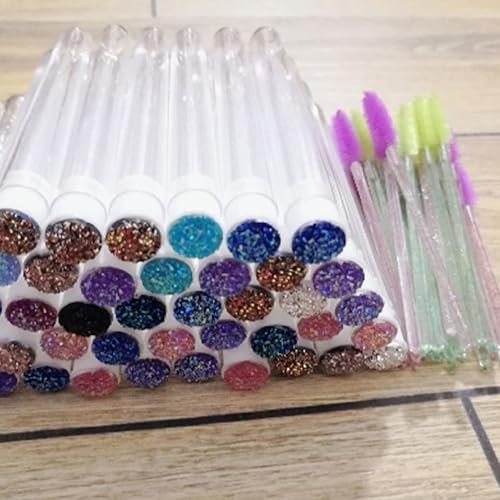 Miniatura 8 de FRCOLOR Tubo delineador de ojos, 30 piezas, tubo hueco con brocha para pestañas, tubo de rímel y cepillo, tubo de rímel vacío y varita, rizadores de