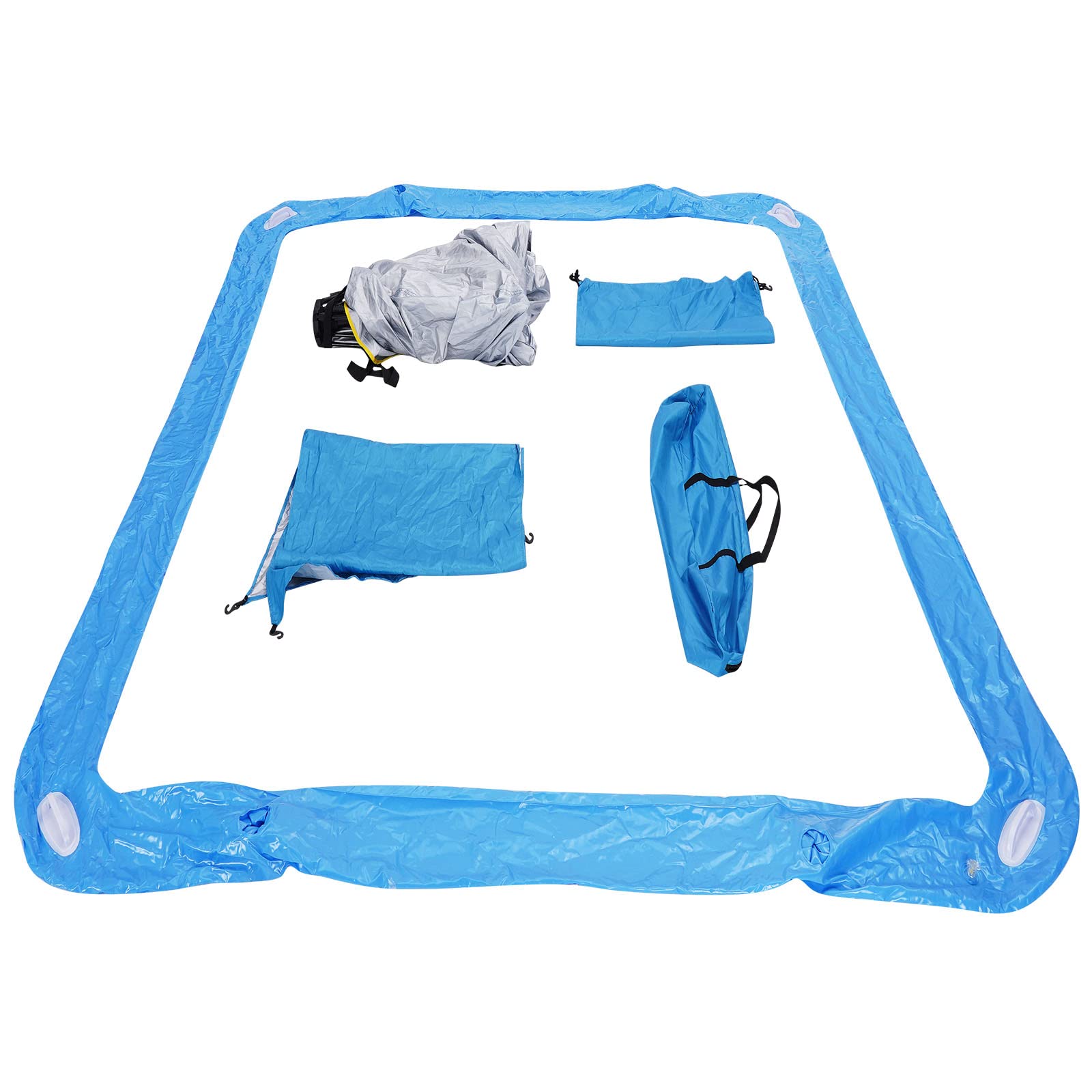 Sonnensegel für Schwimmbad, 2 Personen, automatisches Pop-Up-Pool, Spa, Sonnenschutz, UPF 50+, UV-Schutz und wasserdicht, schwimmendes Schattenzelt für Pool und See, mit Tragetasche (blau)