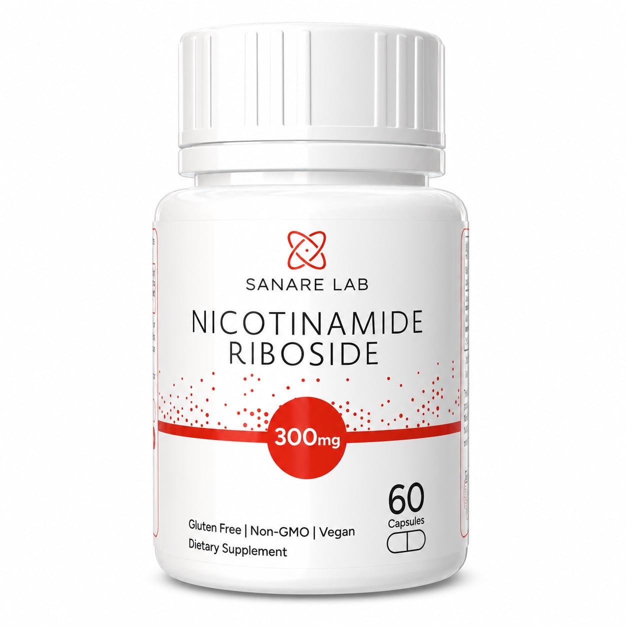 NAD+ Supplement with Nicotinamide Riboside (NR) 300 mg | Cellular Energy & Metabolism Support | 60 Capsules 60 Count