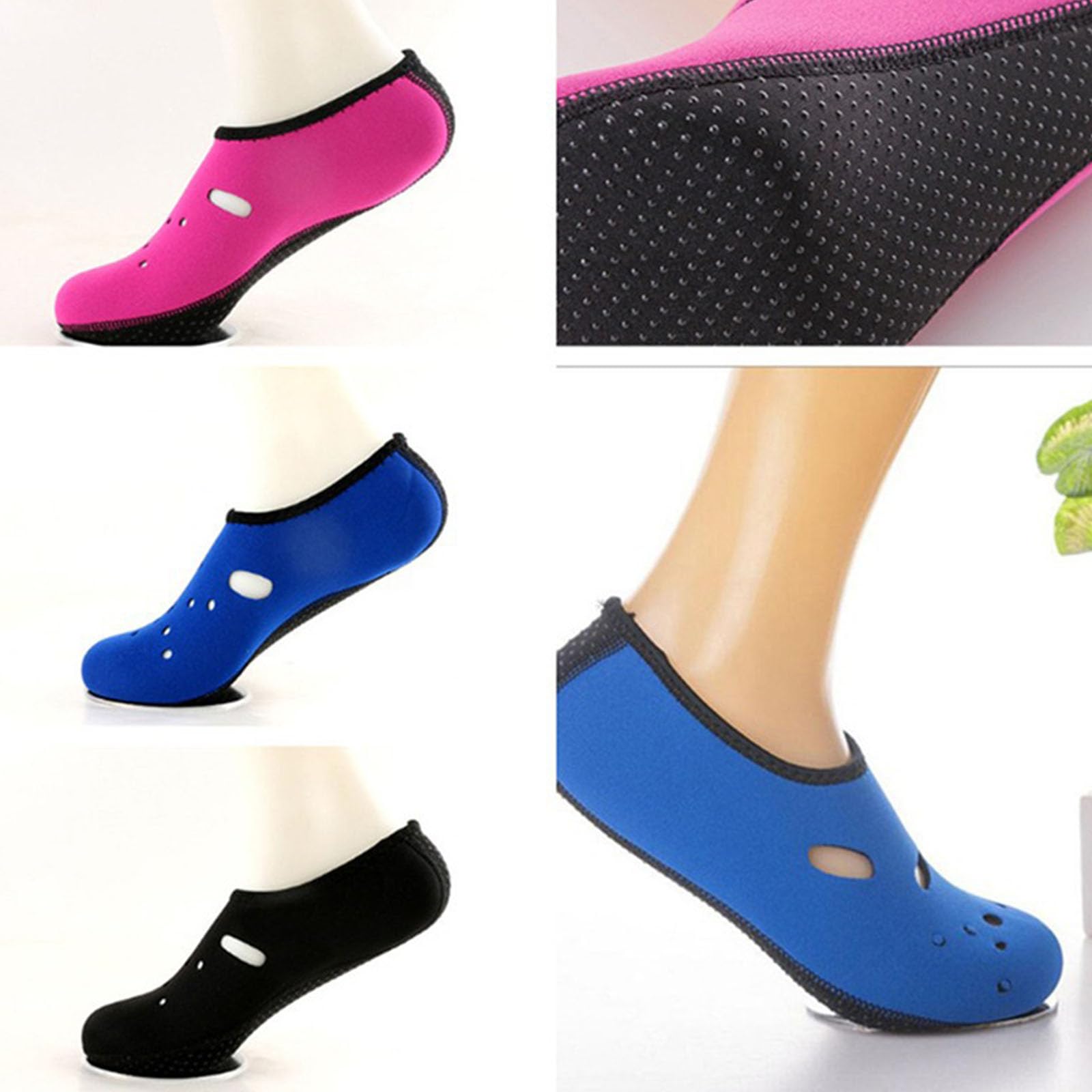 1. Calcetines de natación de secado rápido para hombres y mujeres, suela reforzada antideslizante, esnórquel, playa, surf, actividades acuáticas, calzado de natación antideslizante, calzado de playa