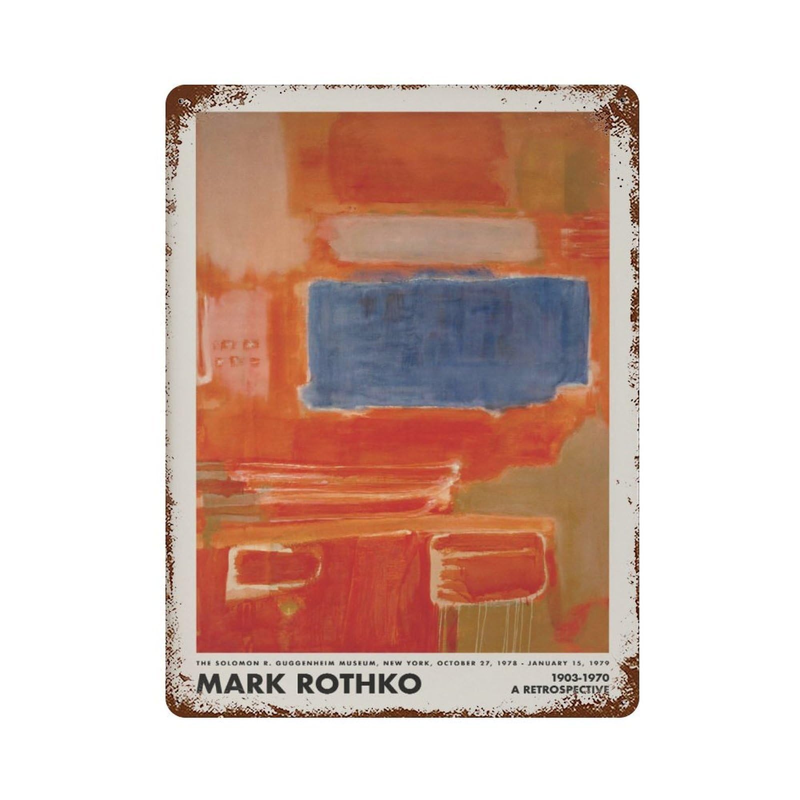 xiaoxiaoshen Mark Rothko Abstract Minimalist Museum Wall Decor Art Metal Tin Poster Modern Home Decor Art Home Bar Shop Decorations Vintage Sign 40x30cm