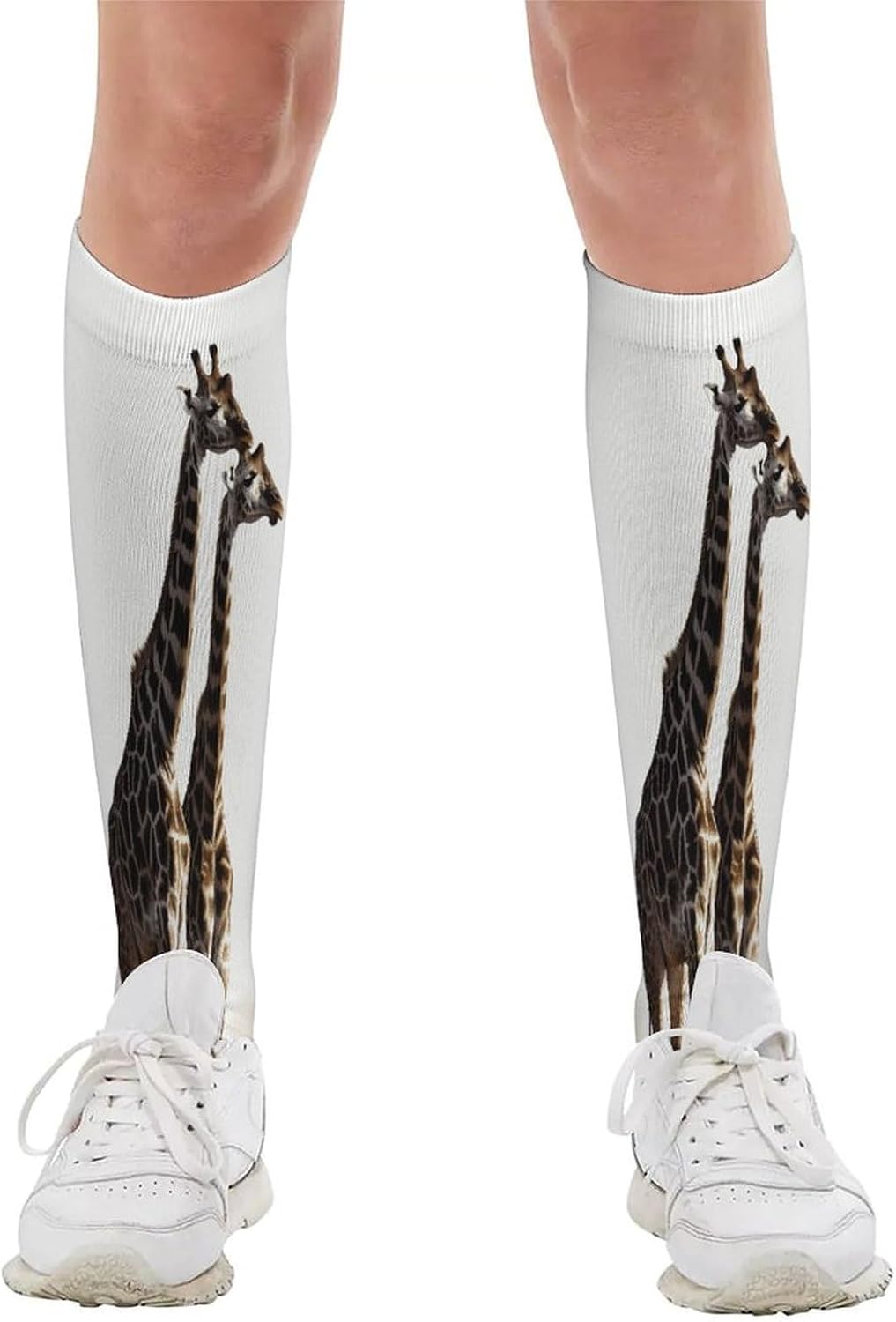 African Giraffe Crew Socks Calf Socks Athletic Crew Sock