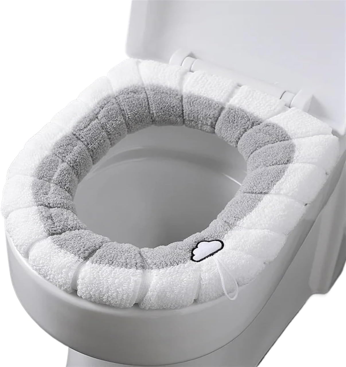 Commode seat Cushion,Winter Warm Toilet Seat Cover Mat Bathroom Pad with Handle Thicker Soft Washable Closestool Warmer Accessories