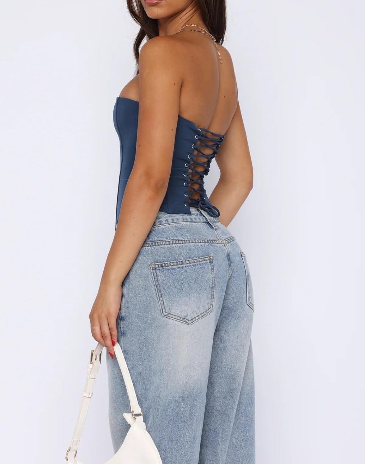 Argeousgor Women Y2K Strapless Corset Top Boned Strapless Tube Top Sexy Bustier Overbust Top Party Club Streewear - Image 4