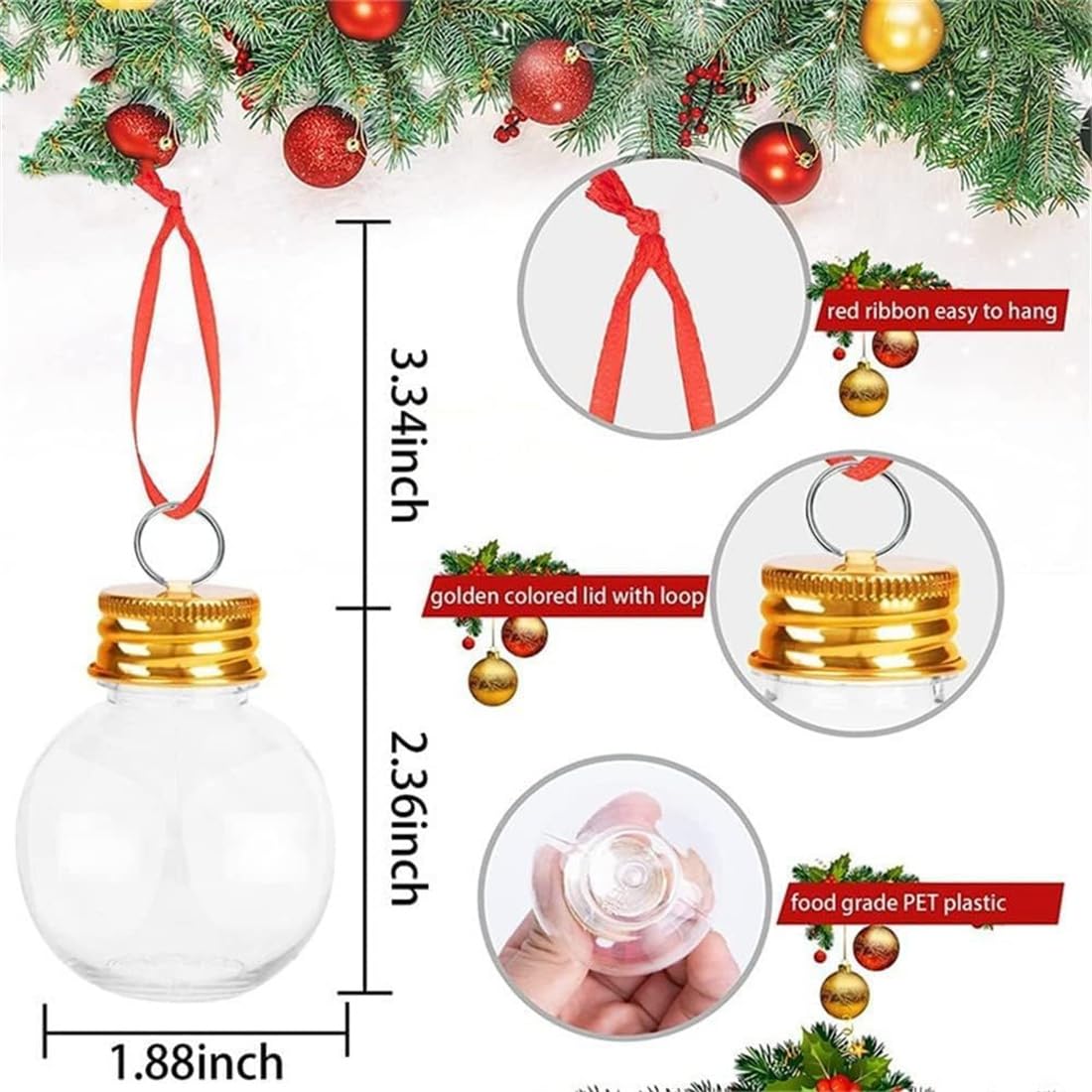 Weihnachtskugeln Groß TOYANDONA Durchsichtige, Bef Produktbild-Vorschau 7