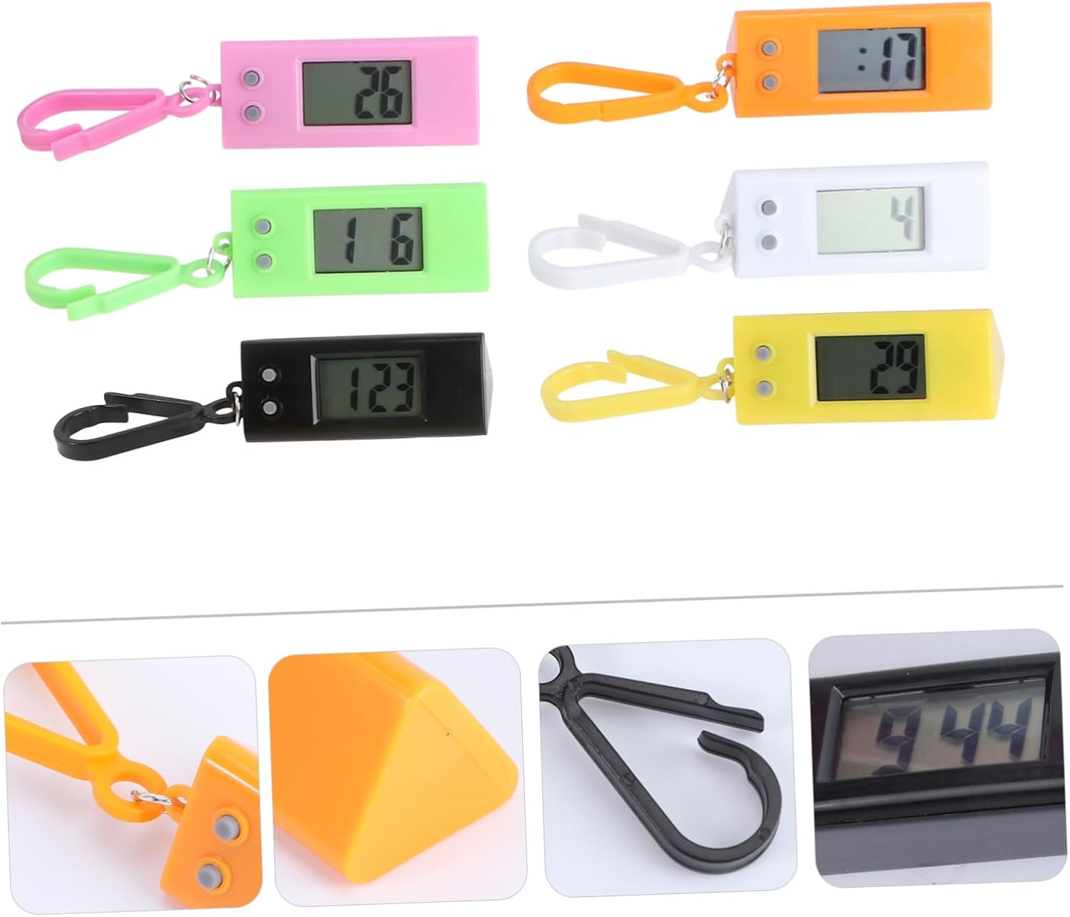 Abaodam 18pcs Student Digital Keychain Watches Random Color Hanging Design for Easy Reading During Exams Portable Lightweight Electronic Watch for School Use