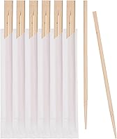Prestee 50 Pairs Individually Wrapped Bamboo Chopsticks - Splinter-Free 8-Inch Disposable Wooden Utensils for Sushi, Noodles, Takeout & BBQ
