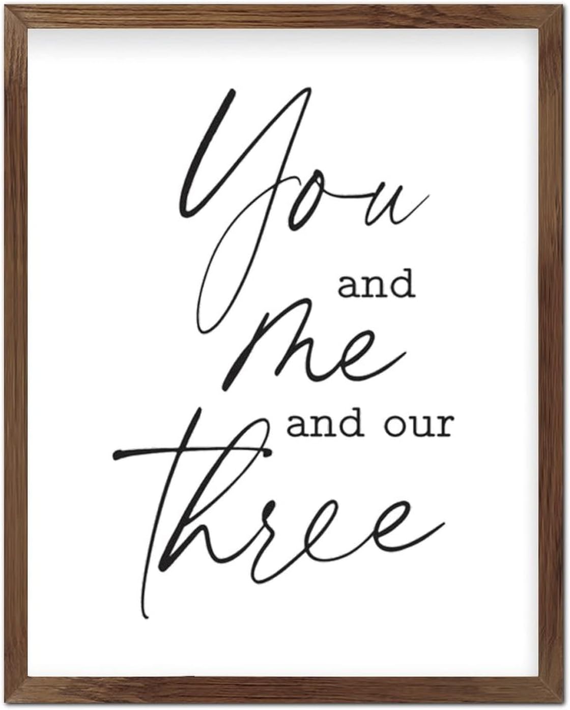 Hanging Wall Sign You and Me and Our Three Rustic Style Wooden Plaque for Laundry Room Decor 16x20inch