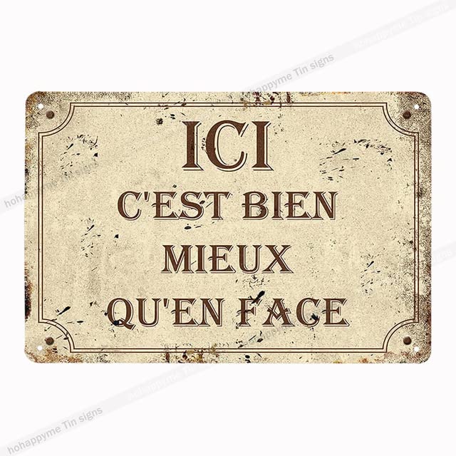 Cuisine, targa in metallo francese, stile vintage, stile vintage, 20 x 30 cm