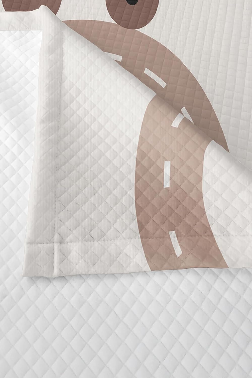 SODEF Single Size Quilt Set Truck and Road Design Beige for Boys, 2 Piece Cotton Polyester Blend Bedding - Multicolor, One Size