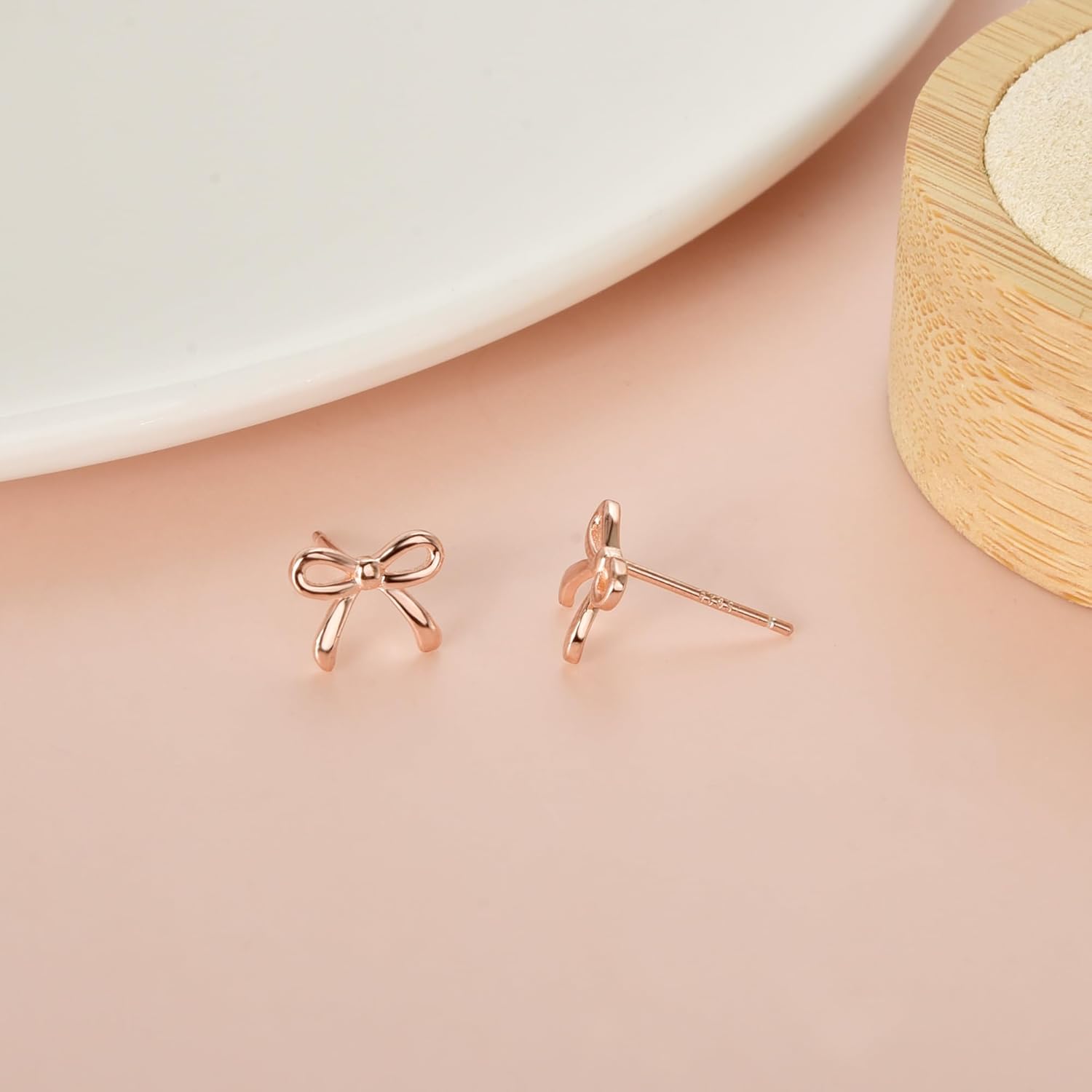Small Bow Earrings for Women Cute Silver Gold Stud Earrings Simple Minimalist Small Dainty Earrings - Image 2