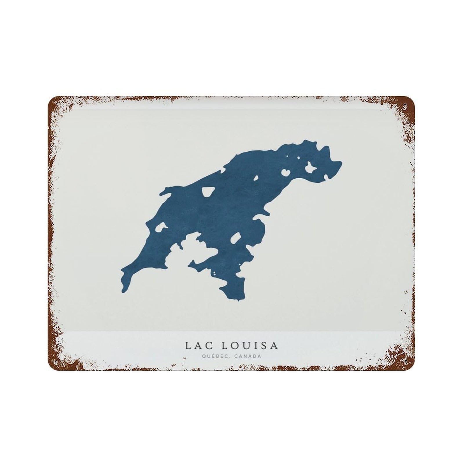 xiaoxiaoshen Lac Louisa Map Quebec Canada Minimalist Lake (2) Wall Decor Art Metal Tin Poster Modern Home Decor Art Home Bar Shop Decorations Vintage Sign 30x40cm