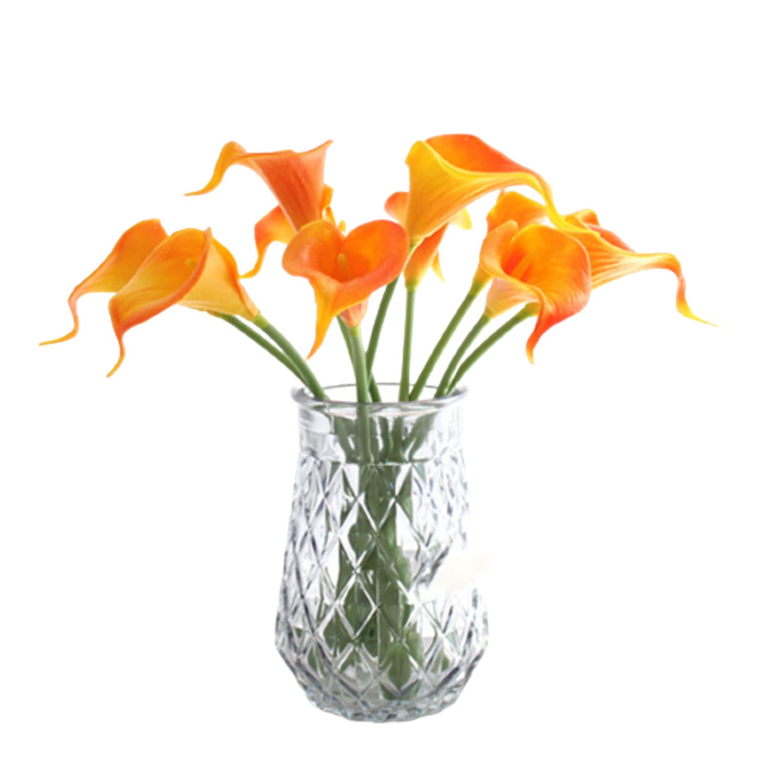 Kalttoy 10pcs Artificial Calla-Lily Flower Wedding Bouquet Flower Arrangement Centerpieces Party Home Decorations Wedding Bouquet