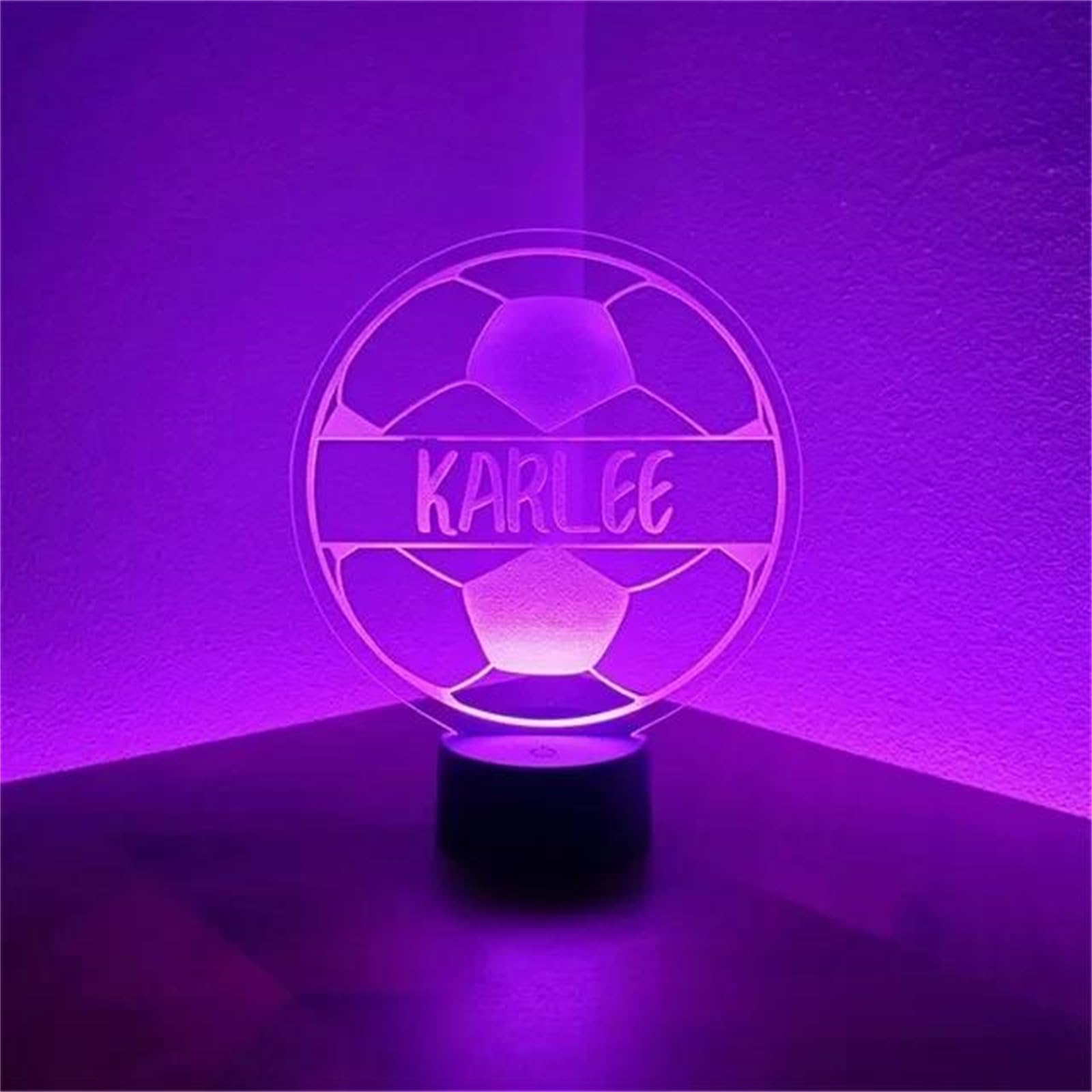 Luz led Nocturna de fútbol Personalizada, Grabado láser Personalizado con Nombres, lámpara de neón táctil para Cambiar el Color de la luz, Regalo para Amantes de los Deportes,D