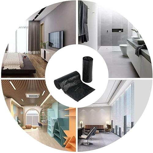 Miniatura 7 de Bolsas de basura con cordón de cocina de 6 galones, bolsas de basura negras de plástico, 2 rollos, 104 unidades