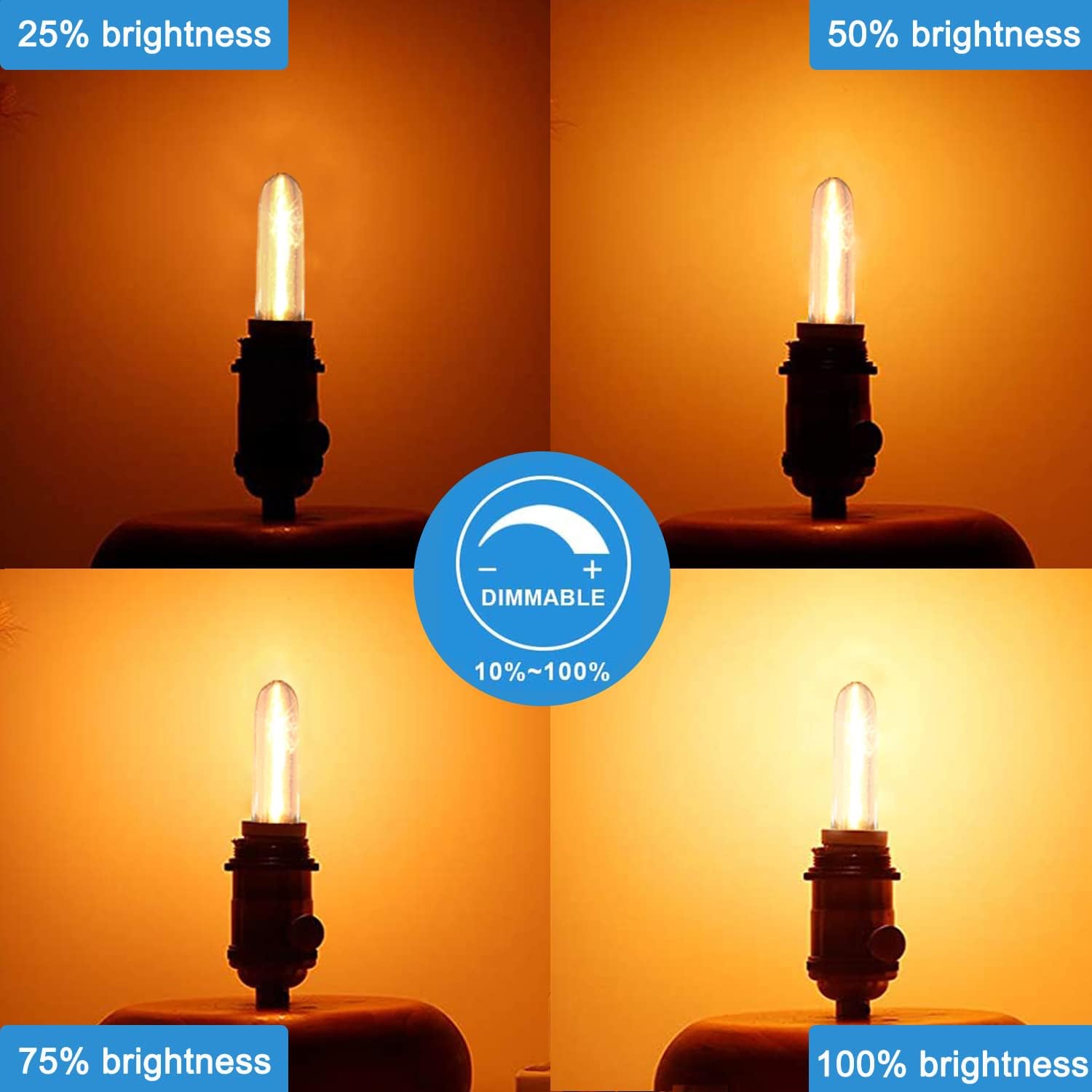 GOOTHY 12 Pack LED T13 Replacement Light Bulbs, Waterproof 0.6W E12 LED Bulbs for S14 G40 C7 Outdoor Patio String Lights, Night Lights, Dimmable E12 Candelabra Bulbs Chandeliers, 2700K Warm White
