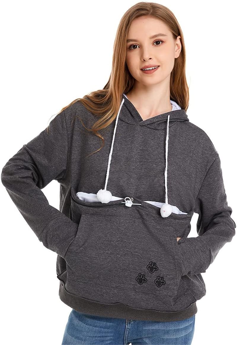 LINYUCHEN Cat Dog Pouch Hoodie Large Pet Pouch Sweatshirt Puppy Kitten Holder Carrier Pullover Shirt Unisex Hoodies