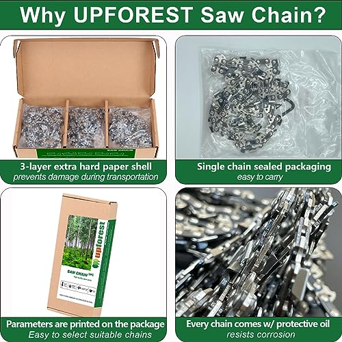 Snapklik.com : UPFOREST 20 Inch Chainsaw Chain 3 Pack - M80 - .050 ...