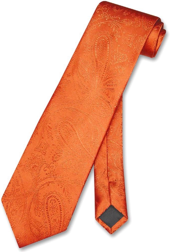 Vesuvio Napoli NeckTie Solid Color PAISLEY Design Men's Neck Tie