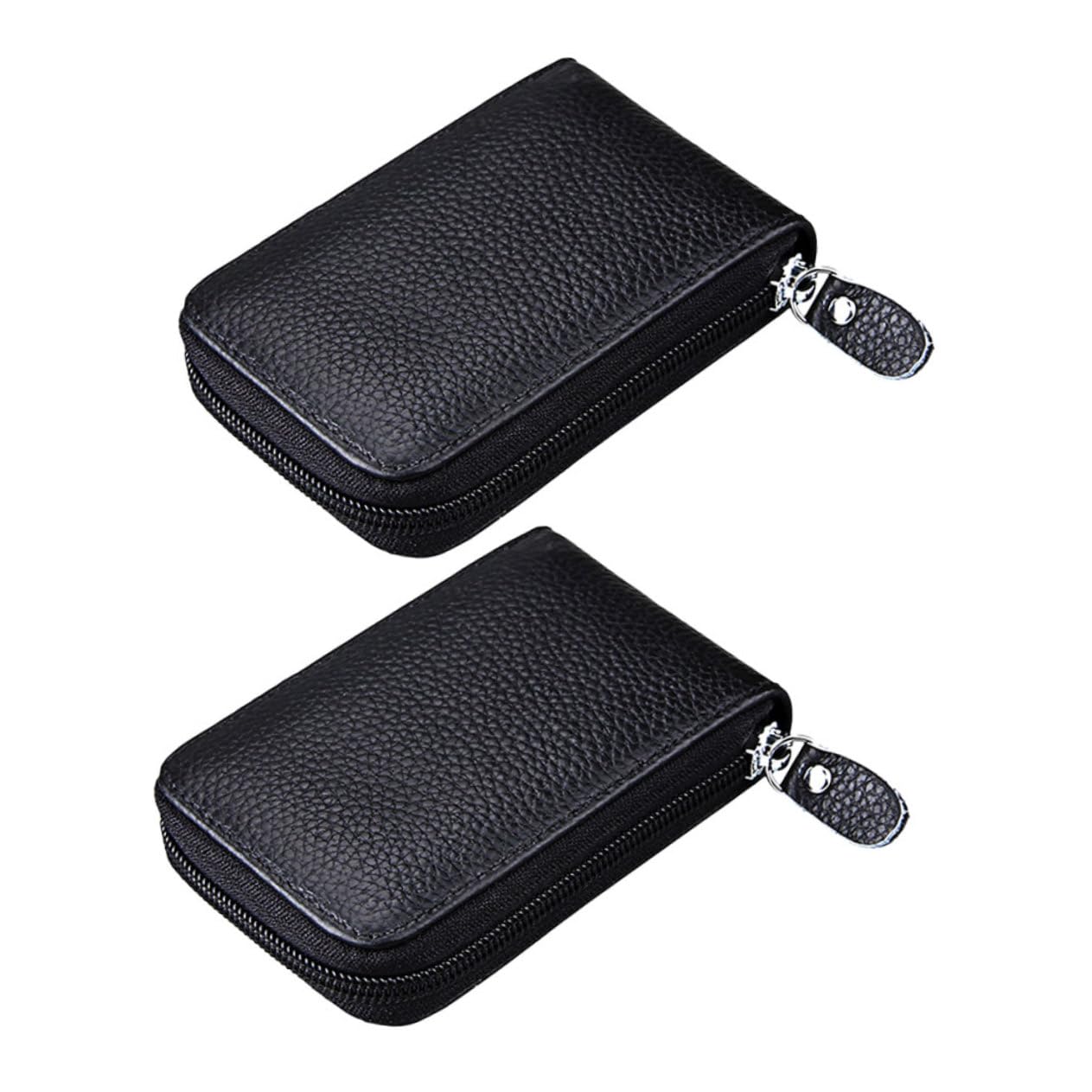 ibasenice Organized Multi-card Wallet for Women Men Blocking Credit Card Holder Sleek Compact Fashionable Zipper Case