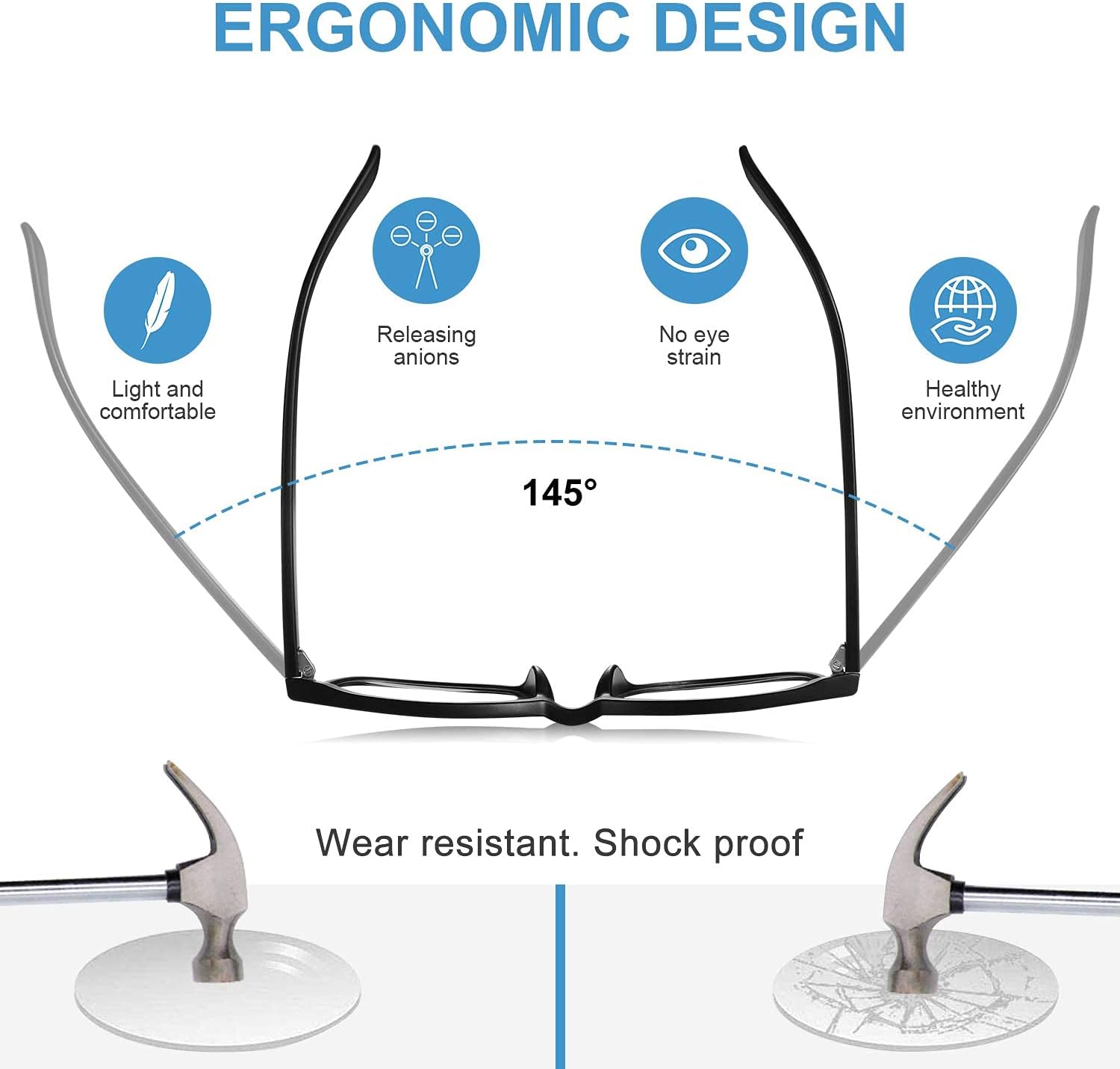 Okany 3 Pack Blue Light Blocking Glasses for Women Men, Round Computer Glasses Anti Eye Strain/UV/Glare Gaming Glasses - Image 5