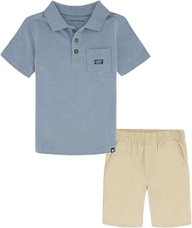 boys Lucky Brand 2 Piece Knit Woven Short Set