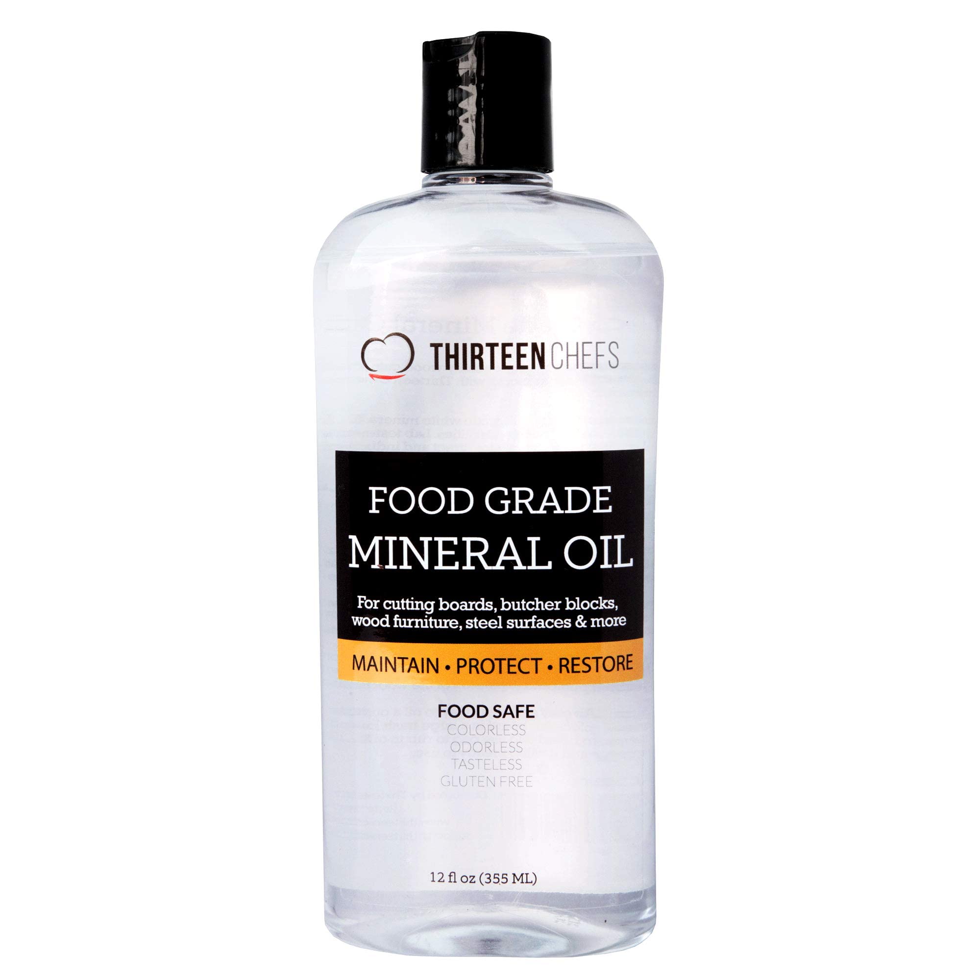 Thirteen Chefs Food Grade Mineral Oil for Cutting Boards, Countertops