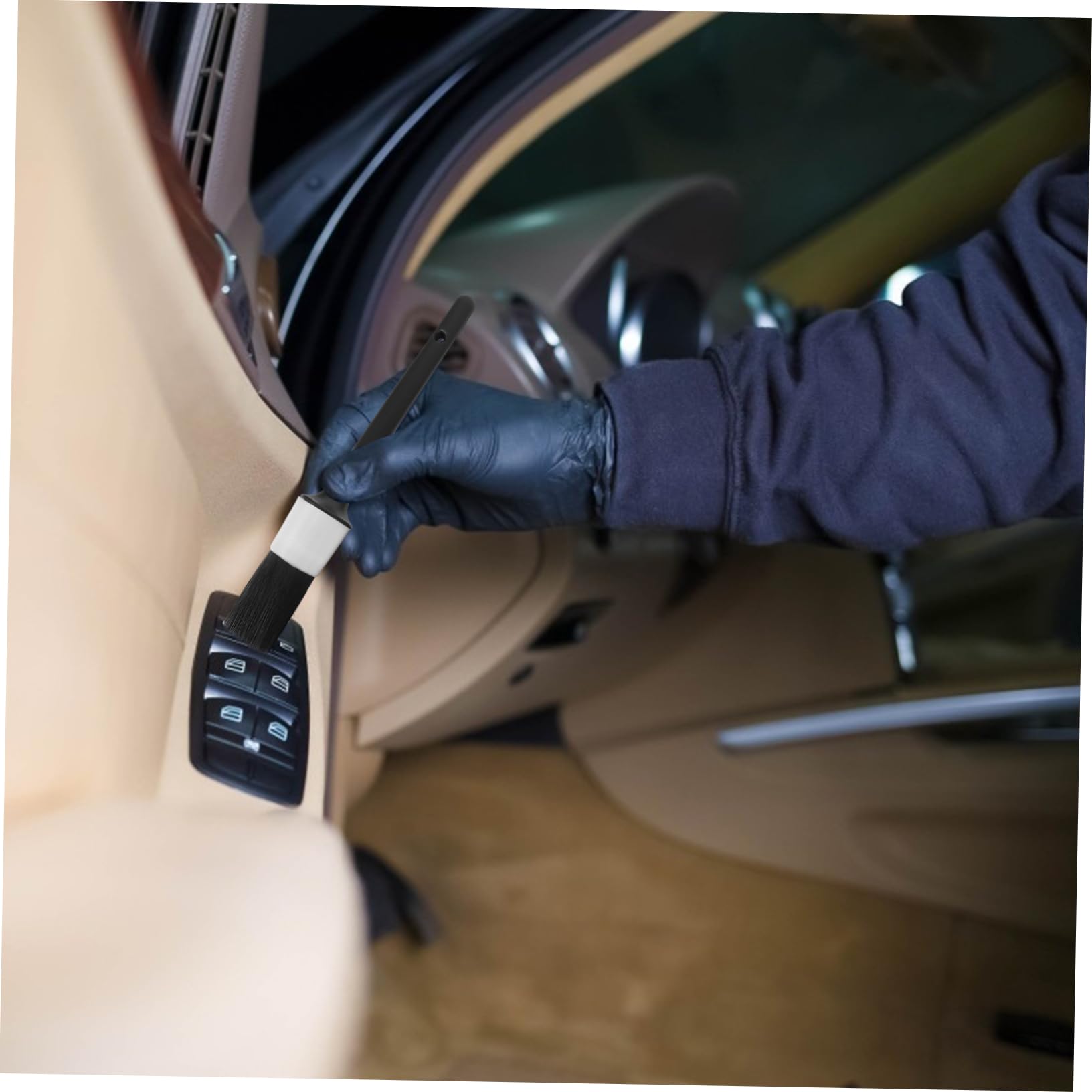 Anneome 2sets Spazzole per Detailing Auto Spazzole per Cerchioni e Applicatore Cera Setole Resistente per Auto e Veicoli Comerciali