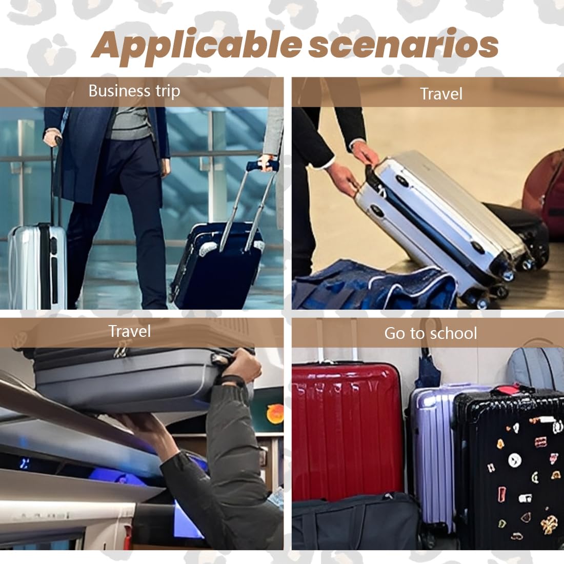 2 Cinghie Bagagli Regolabili Con Fibbia – Sicurezza E Stile Leopardo Per Valigie - copertina