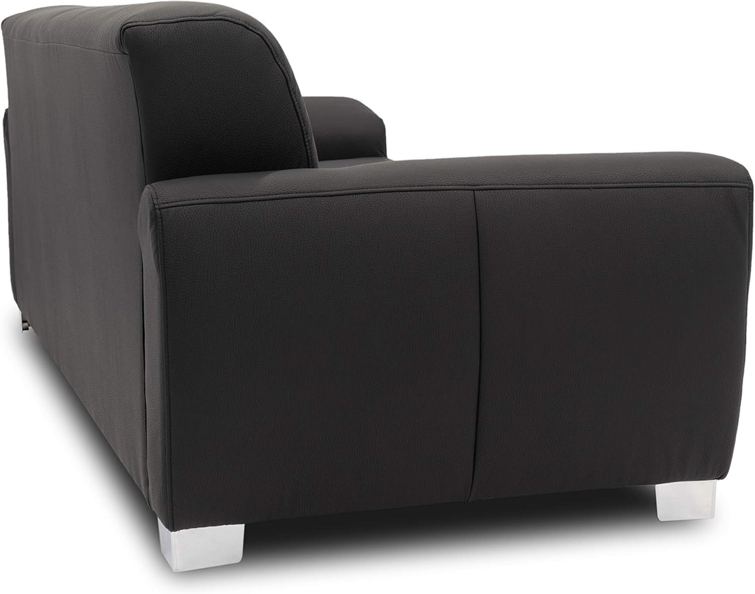 DOMO Collection Ricardo Sofa, 3-Sitzer Couch, Garnitur in Kunstleder, schwarz, 220x89x81 cm