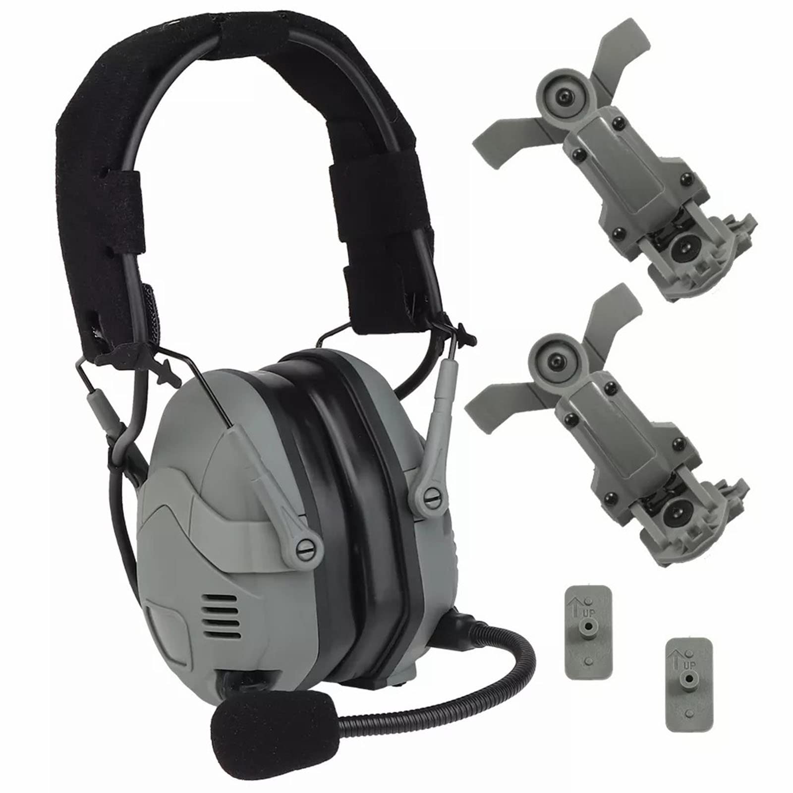 Orejeras tácticas de comunicación para Auriculares con reducción de Ruido conectada por Bluetooth Orejeras tácticas de Recogida de Voz con micrófono y amplificación de Sonido,Green