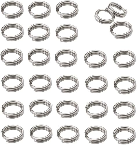 600 anillos de acero inoxidable para saltar de doble bucle, mini conectores para hacer joyas, collares, pulseras y aretes (0.028 x 0.197 in-12648)
