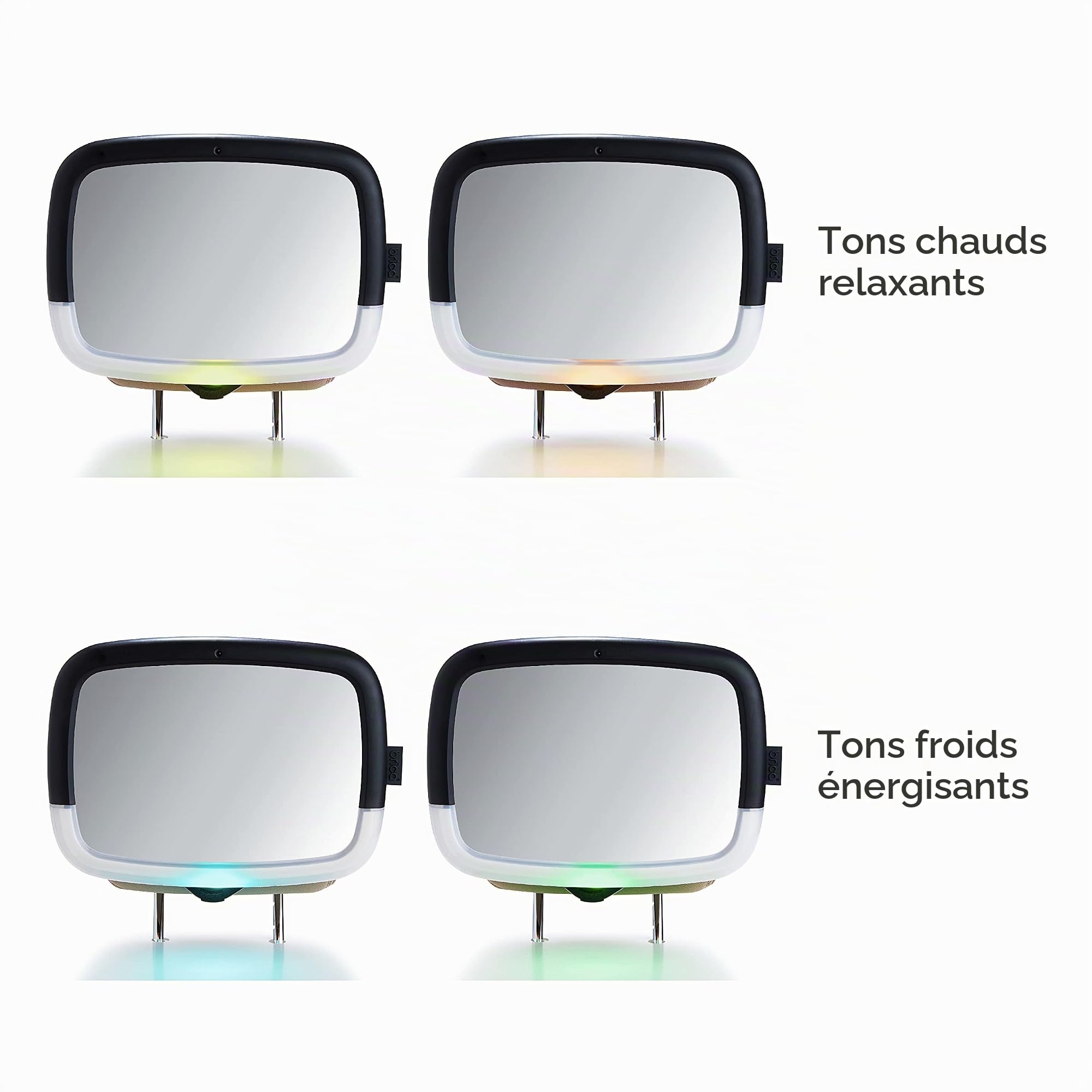Munchkin Miroir de Siège Auto In-Sight Bébé avec Lumière Nocturne LED | Miroir de Voiture Grand Format pour Bébés & Tout-Petits Face à l'Arrière | 100 % Incassable & Testé en Cas de Collision